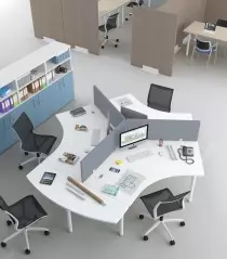 Bureau Bench TIMMOS pour 3 personnes - stratifié antibactérien