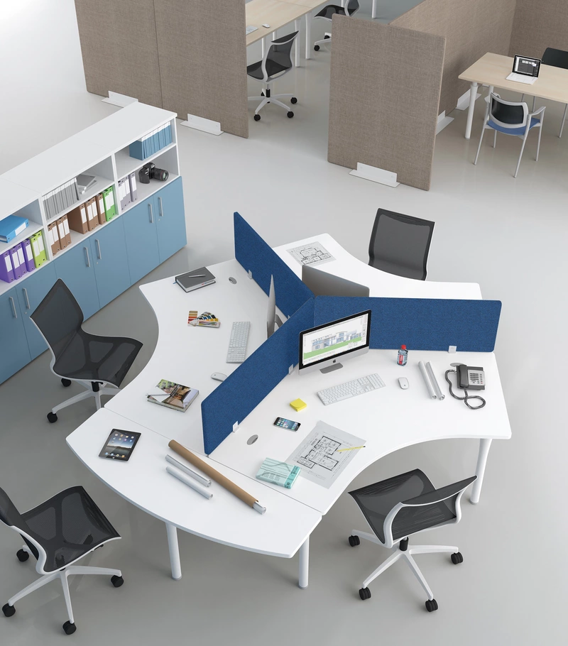 Bureau Bench TIMMOS pour 3 personnes - stratifié antibactérien
