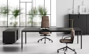 Bureau de direction BLACK DESIGN avec top access et goulotte