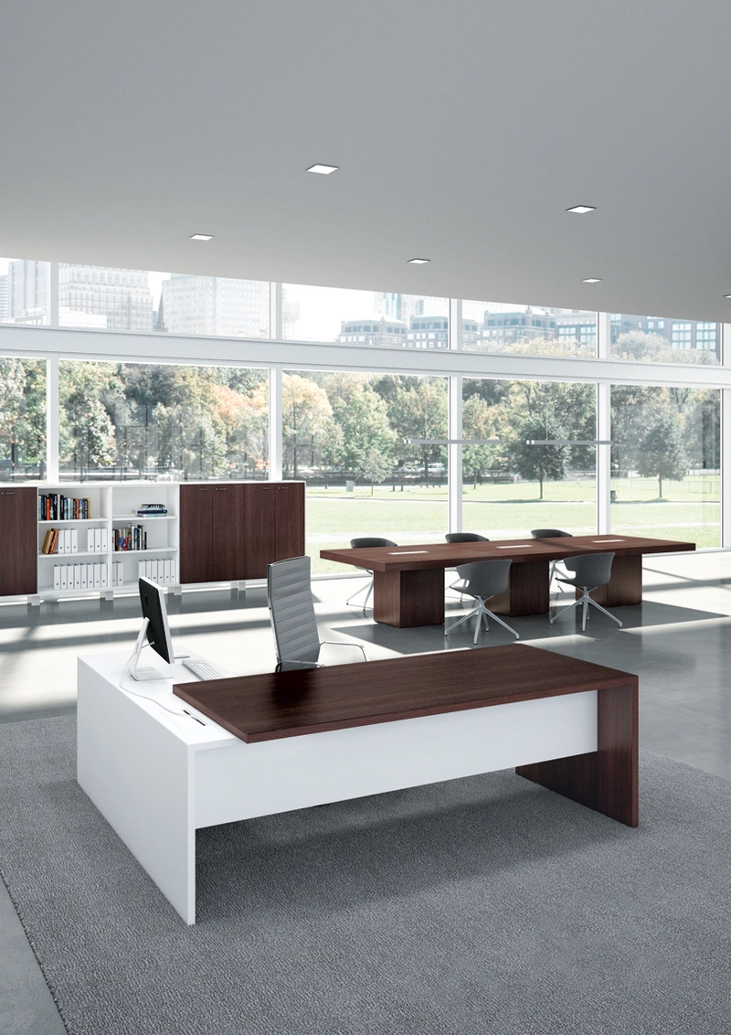 Bureau de direction d'angle Vermount avec retour sur caisson - Plateau 38mm 