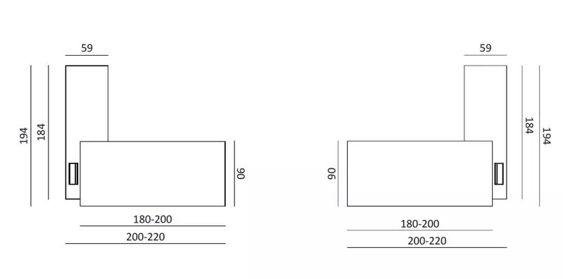 Bureau de direction d'angle Vermount avec retour sur caisson - Plateau 38mm 
