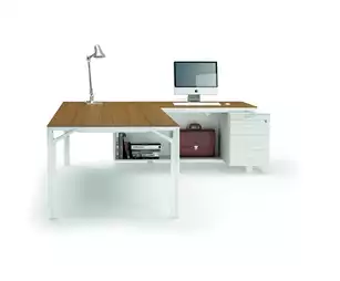 Bureau de Direction Design Roma avec Crédence et Caisson – Prestige Italien