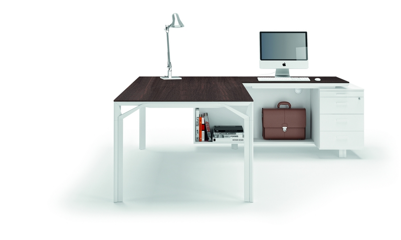 Bureau de Direction Design Roma avec Cr&eacute;dence et Caisson &ndash; Prestige Italien