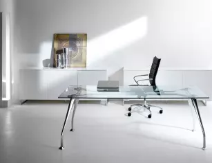 Bureau de direction en verre Bianca
