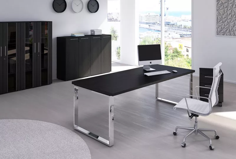 Bureau de Direction Flora - Pieds m&eacute;tal chrom&eacute;s