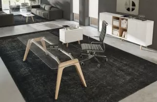 Bureau de Direction LUXURY - Plateau en Verre Trempé et Acier Design