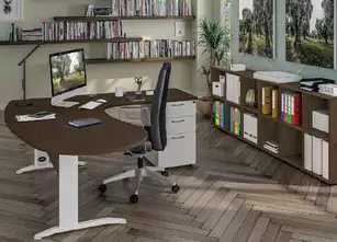 Bureau de direction Manager Idra - Plan arrondi avec retour