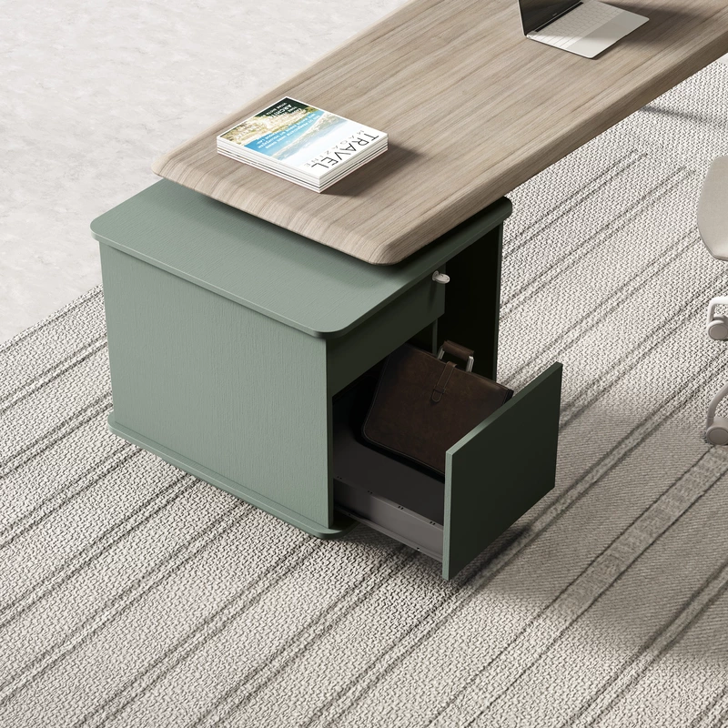 Bureau de direction SHAPE sur meuble de rangement