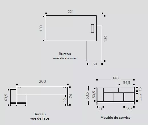 Bureau de Direction Situ sur Crédence avec Rangement