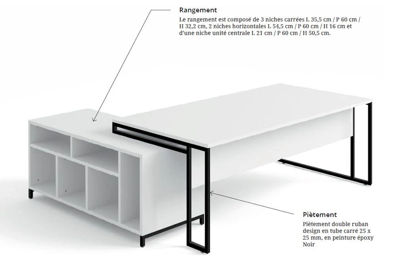 Bureau de Direction Situ sur Crédence avec Rangement