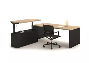 Bureau de Direction SMART - Crédence Hauteur Ajustable par Bouton-Poussoir (Posture Dynamique)