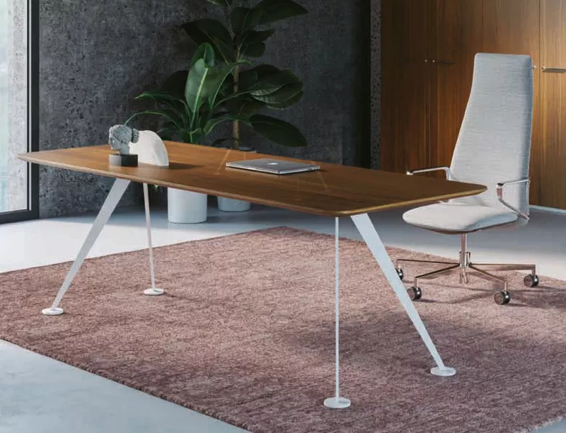 Bureau de Direction Spoke – Design Premium en Placage Bois