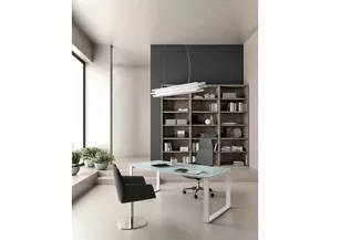 Bureau en verre Rondo avec ou sans retour