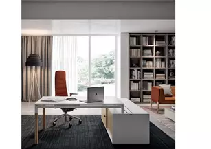 Bureau sur crédence X4 avec pieds bois