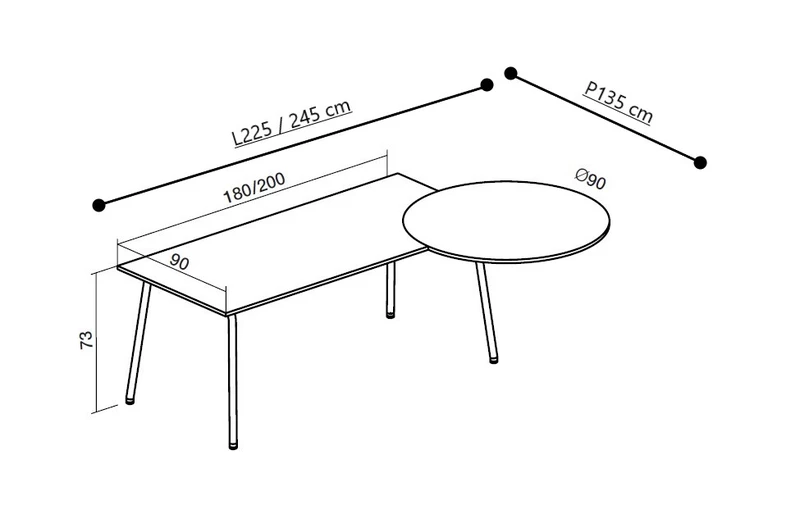 Bureau Design Vogue avec Extension Réunion – Postes Individuel et Collaboratif
