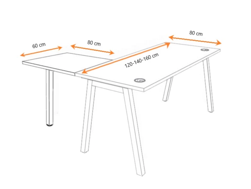 Bureau Individuel ATMOSPHERIC Profondeur 80 cm
