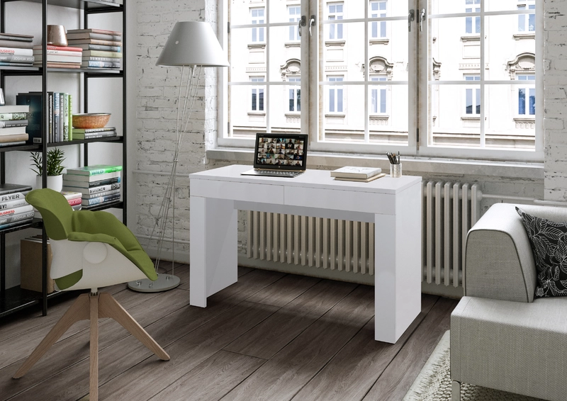 Bureau Télétravail Compact avec Tiroirs Intégrés