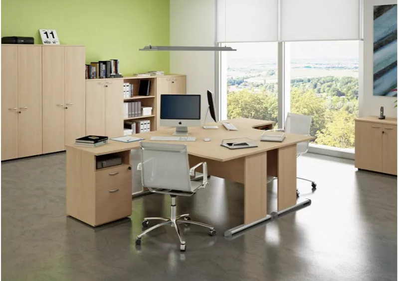 Bureau d'Angle Compact BUDGET - Qualité Italienne et Piètement Dégagé