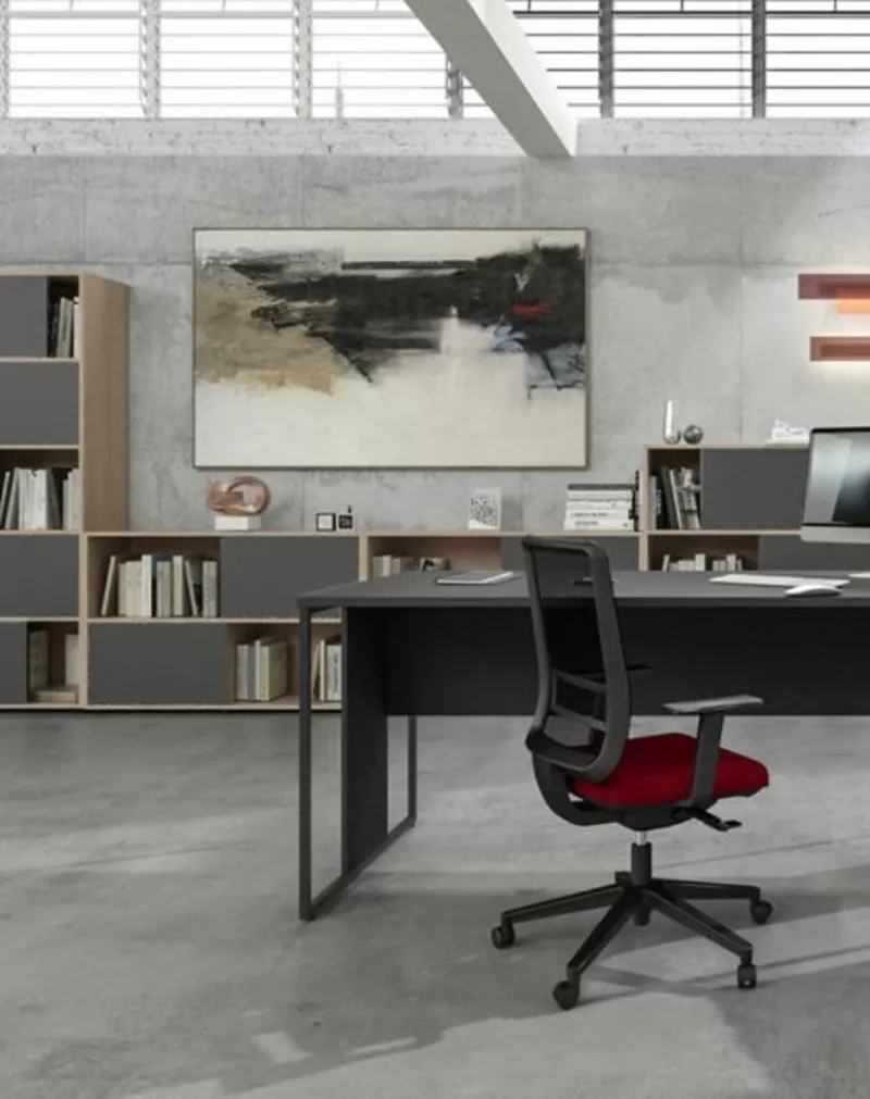 Bureau d'angle 1 personne Edge - Retour sur caisson hauteur bureau