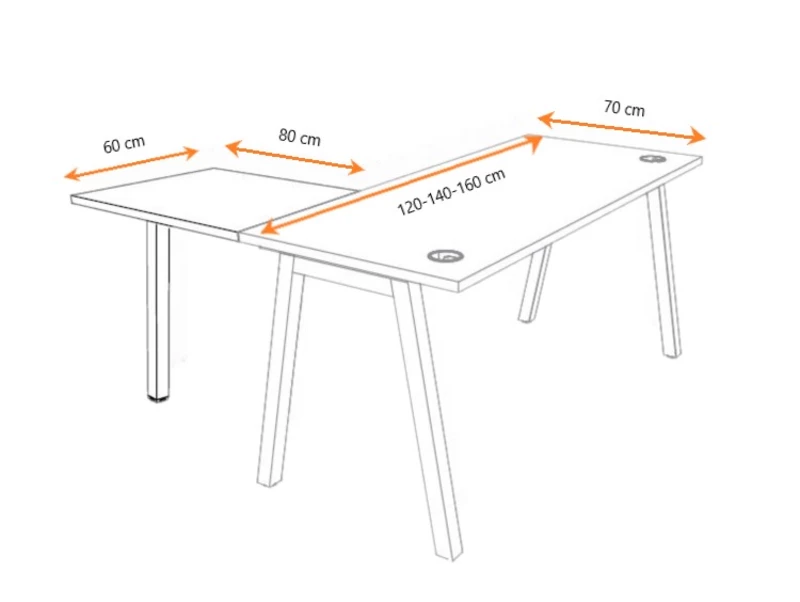 Bureau individuel ATMOSPHERIC Profondeur 70 cm