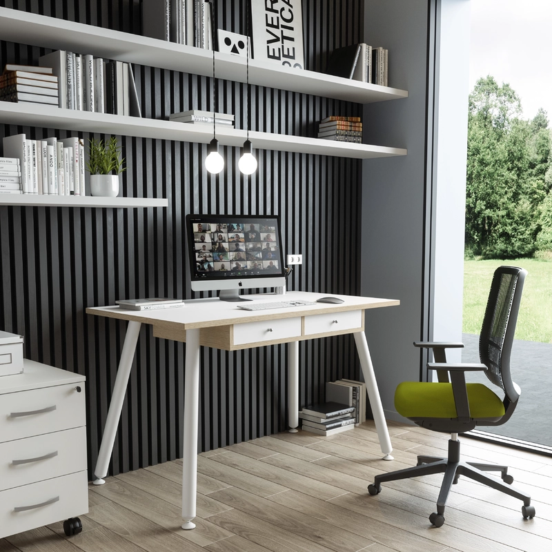 Bureau individuel Cosy pieds métal