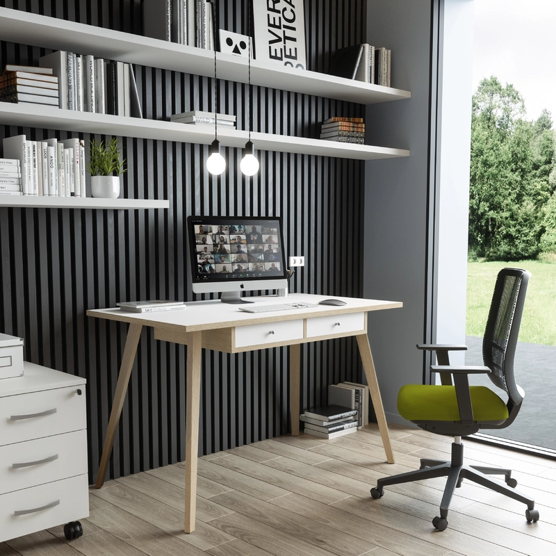 Bureau Individuel Droit COSY - Pieds Bois Design et Abordable