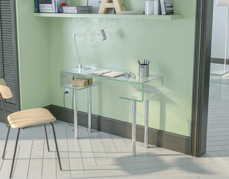 Bureau individuel en verre Oxford