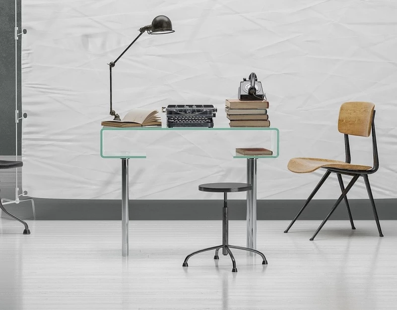 Bureau individuel en verre Oxford