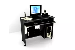 Meuble Informatique Mobile sur Roulettes - Poste de Travail Compact Tout-en-un