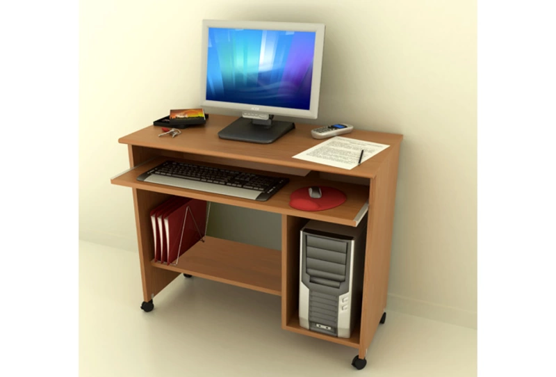 Meuble Informatique Mobile sur Roulettes - Poste de Travail Compact Tout-en-un