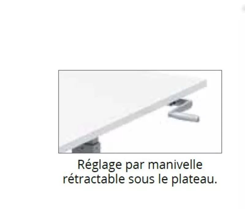 Bureau réglable en hauteur par manivelle Classic