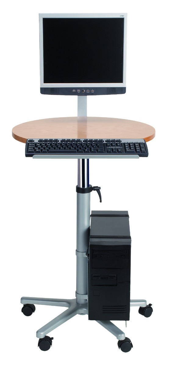 Poste Assis Debout Pour Ecran Plat Sur Roulettes