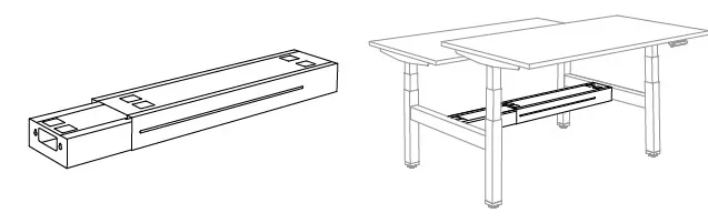 Goulotte téléscopique centrale basse pour bench Top & Down