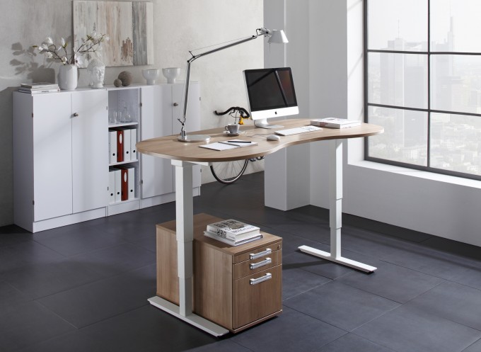 Bureau Réglable En Hauteur électrique : Bureau assis debout électrique courbe adapt achat bureaux