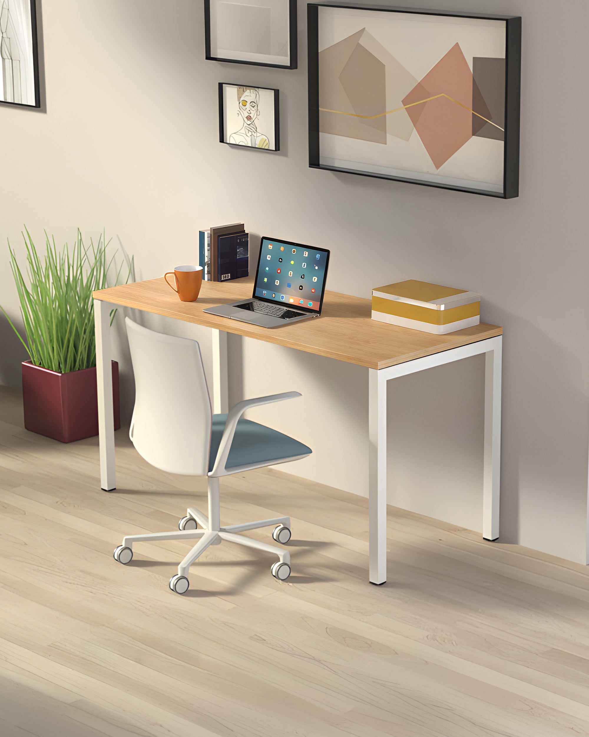 Bureau droit Budget+ P60 cm plateau antibactérien