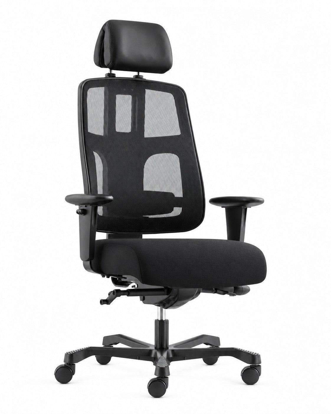 Fauteuil de bureau H24 Heavy avec dossier résille et assise tissu