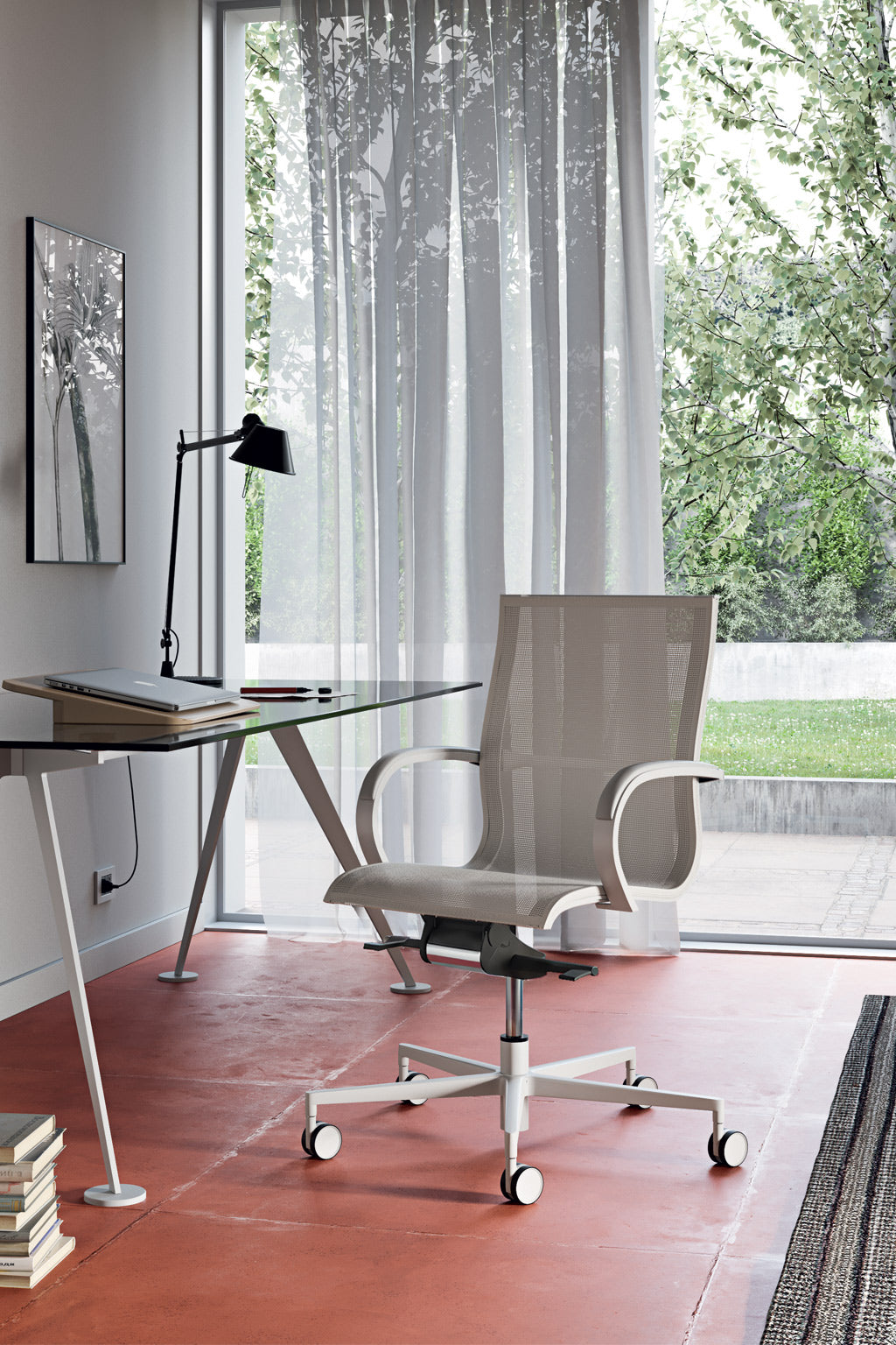 Fauteuil de direction Noa Mesh White – Dossier moyen
