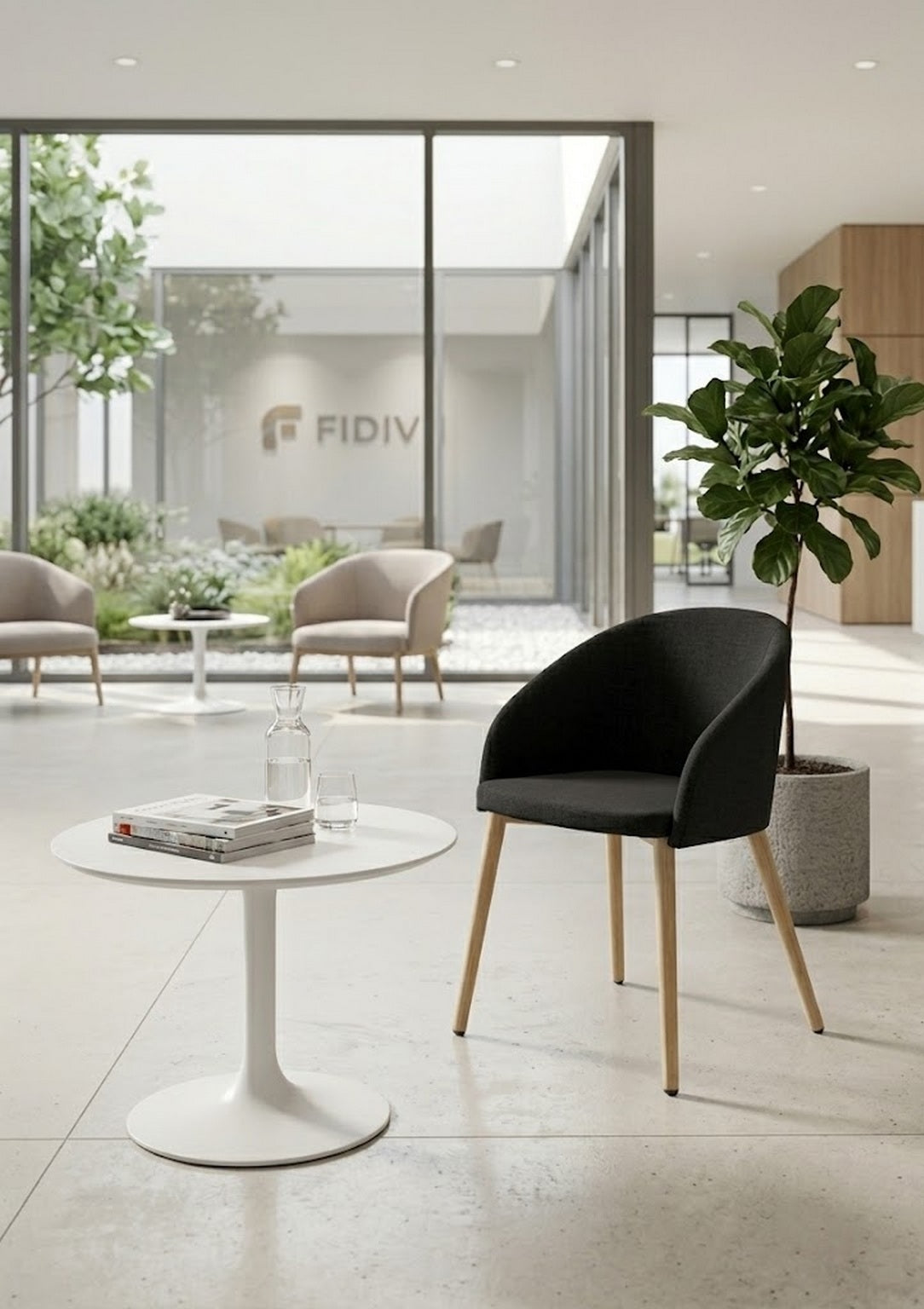 Fauteuil visiteur Elara - 4 pieds bois