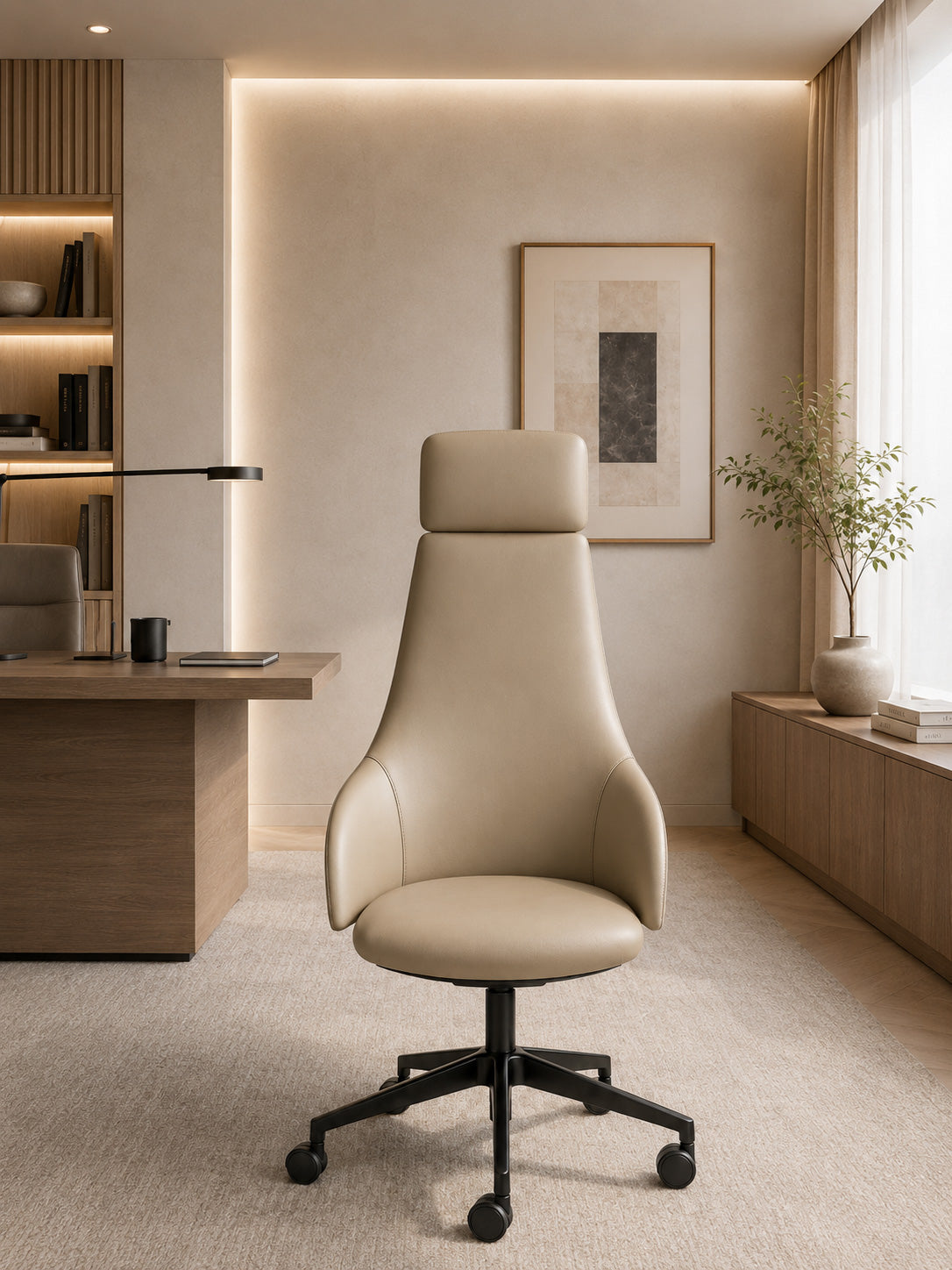 Fauteuil de direction Kanteo haut dossier cuir