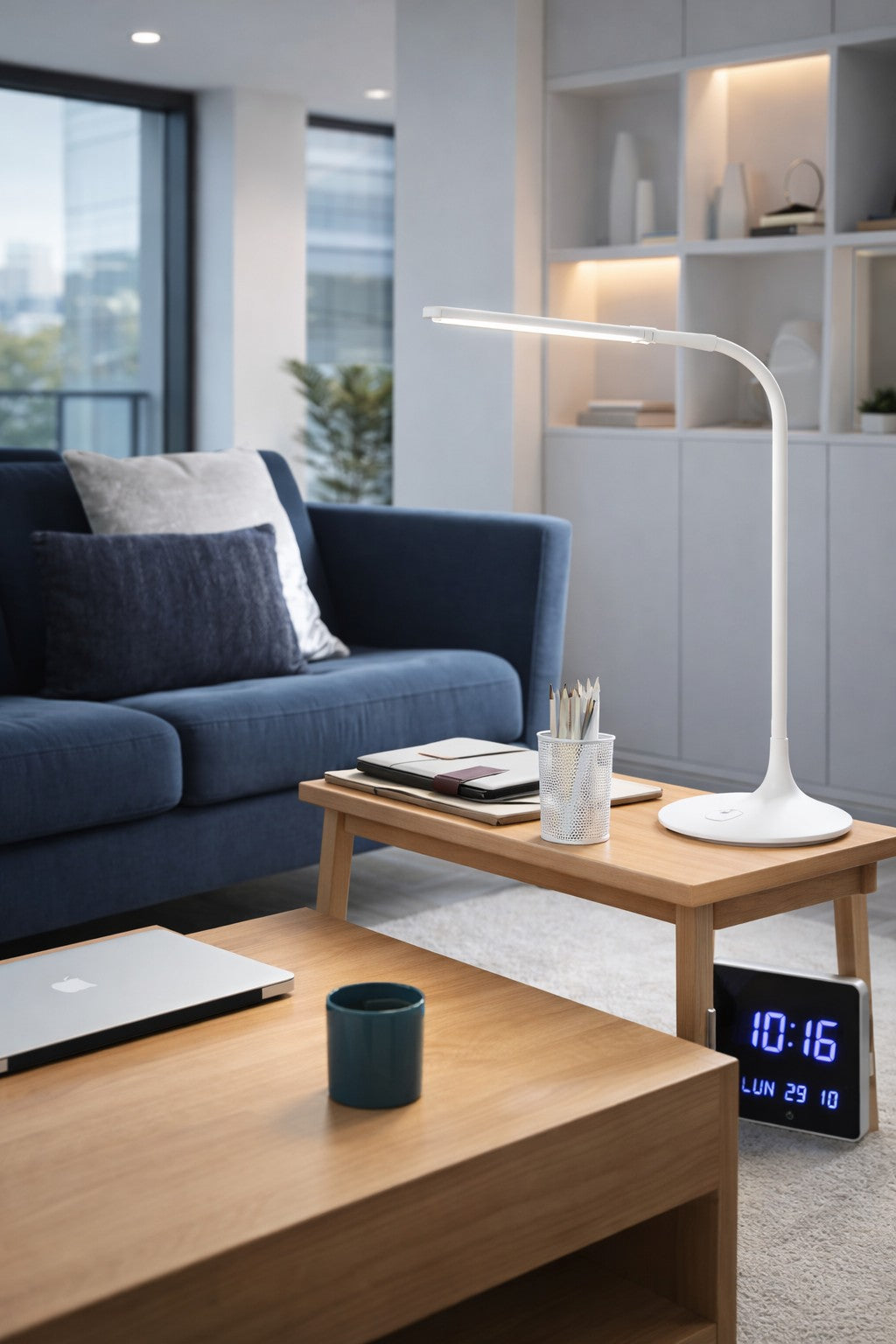 Lampe de bureau LED Iconic Twin double tête sans fil