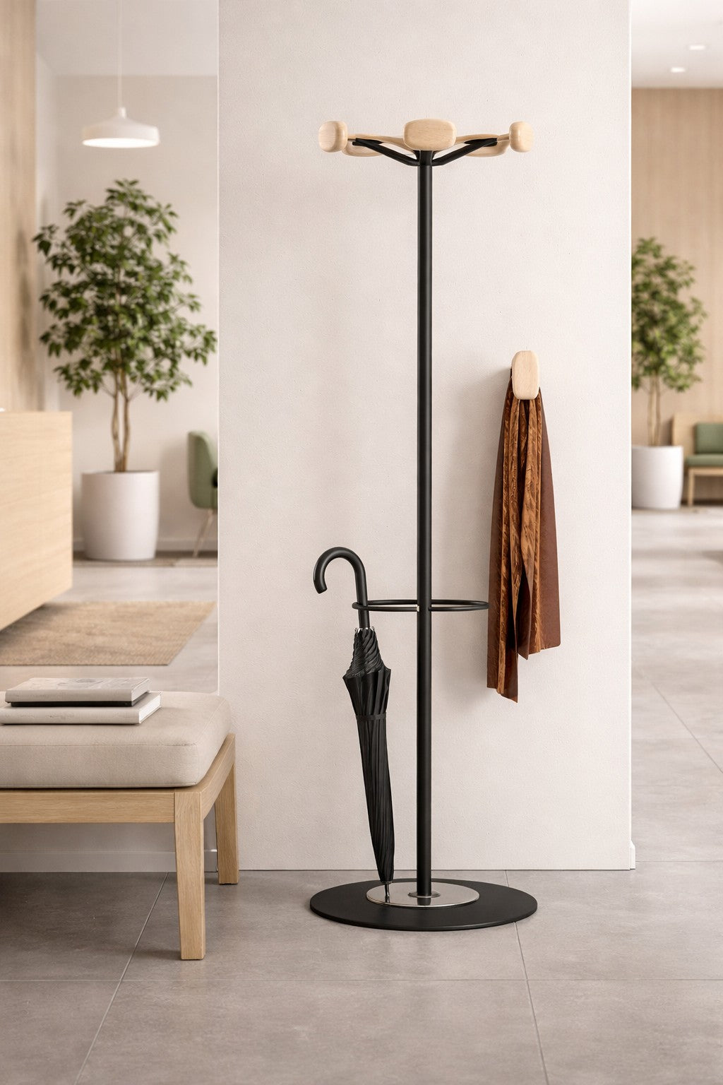 Portemanteau Forest 5 patères avec porte-parapluie