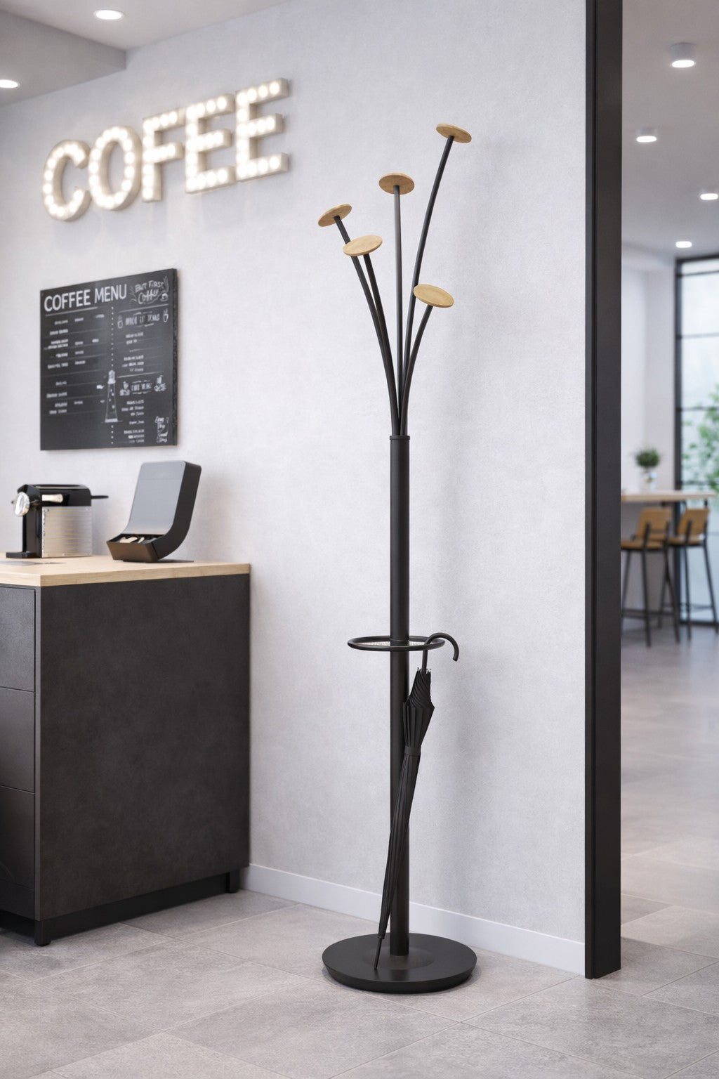 Portemanteau Signature Wood et porte-parapluies