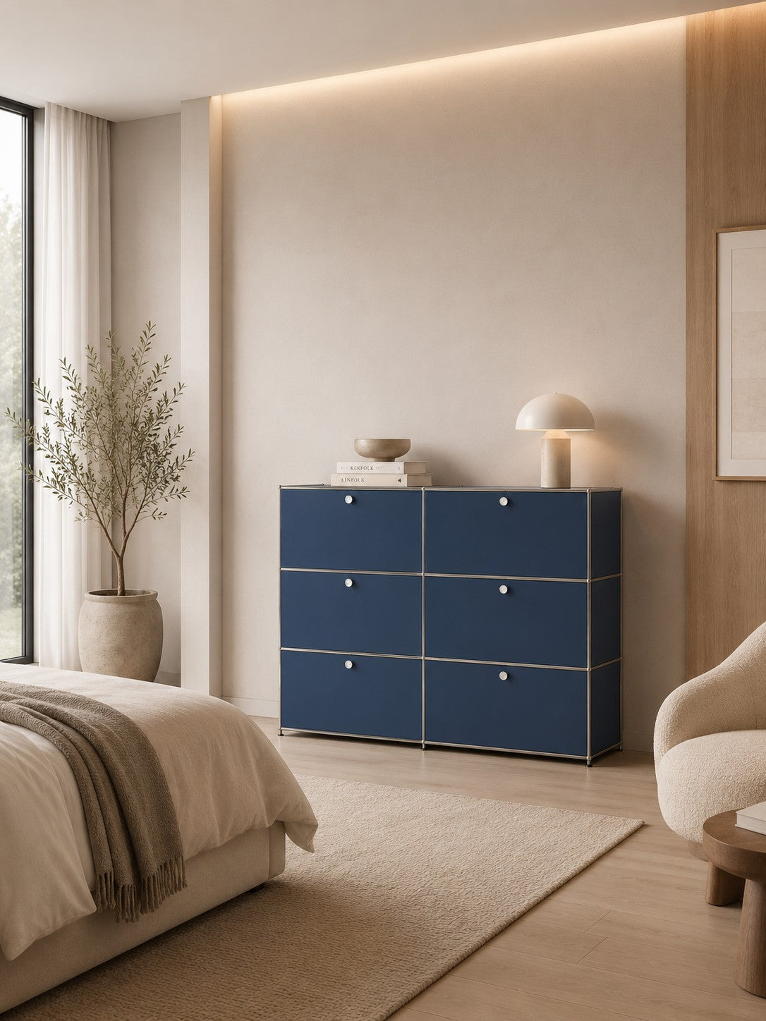 Rangement de bureau S4 à 2 colonnes - Portes à clapet