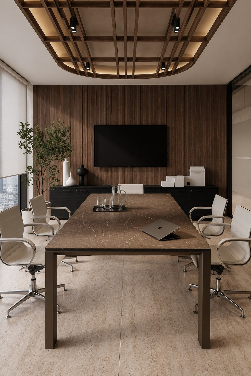 Table de réunion ONO Métal avec plateau HPL - 8 à 10 personnes