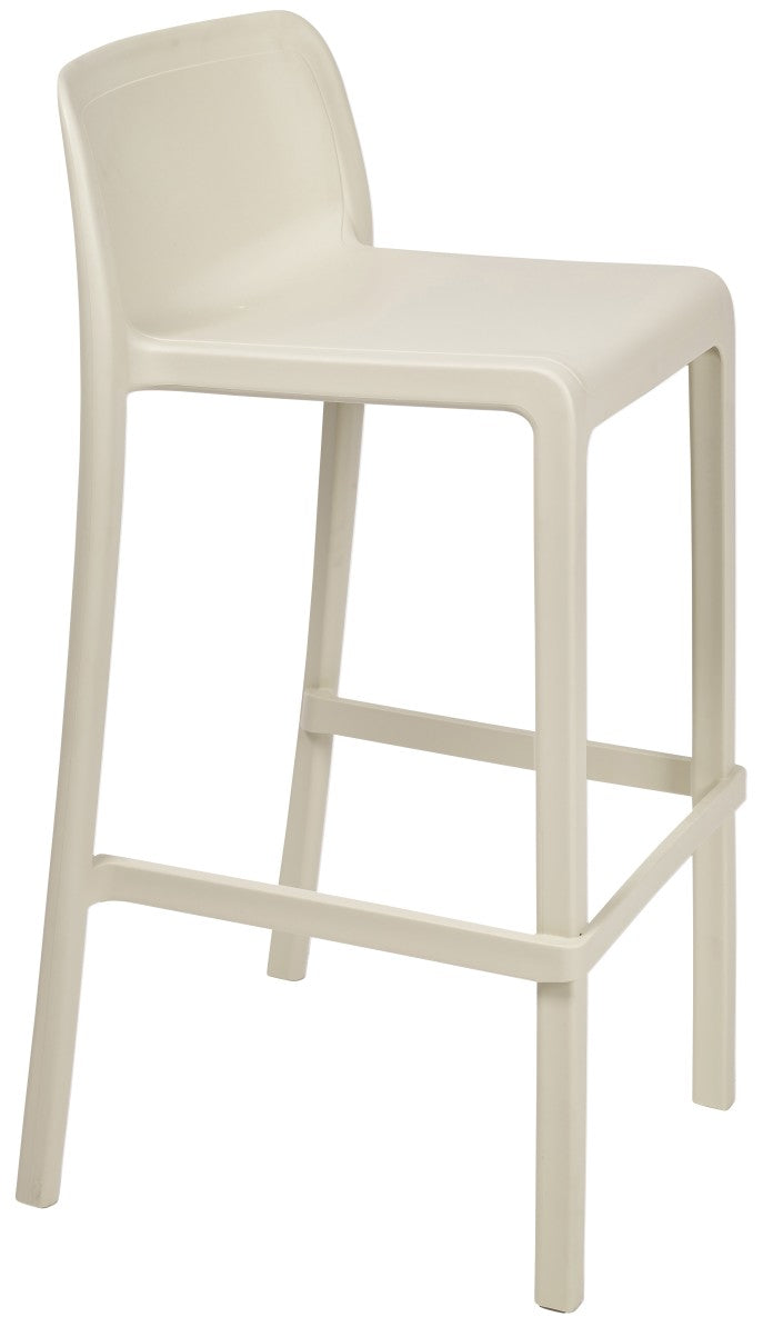 Le Tabouret Haut Leus en Polypropylène Anti-UV de Monsieur Bureau est un tabouret haut moderne et minimaliste avec un dossier haut et quatre pieds droits, idéal pour le mobilier collectif. Sa finition anti-UV assure sa durabilité dans les espaces publics.