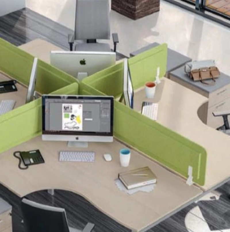 Panneau acoustique frontal pour bureaux face à face