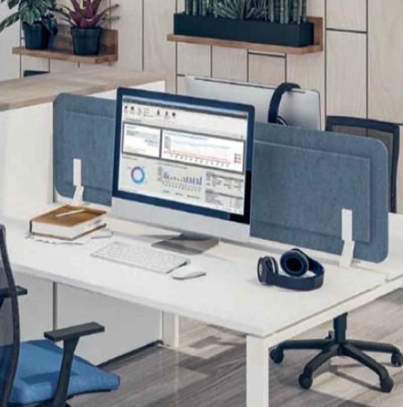 Panneau acoustique frontal pour bureaux face à face