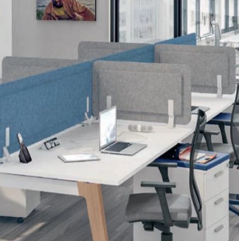 Panneau acoustique frontal pour bureaux face à face