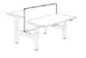 Panneau acoustique pour bureau bench Assis-debout TOP & DOWN