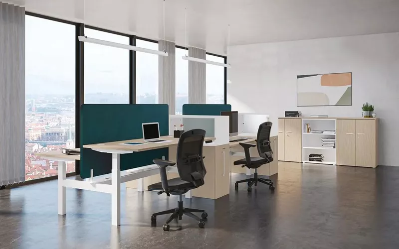 Panneau acoustique pour bureau bench Assis-debout TOP & DOWN